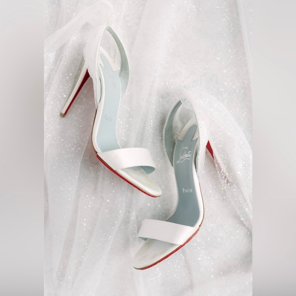 Christian Louboutin White and Red Heels